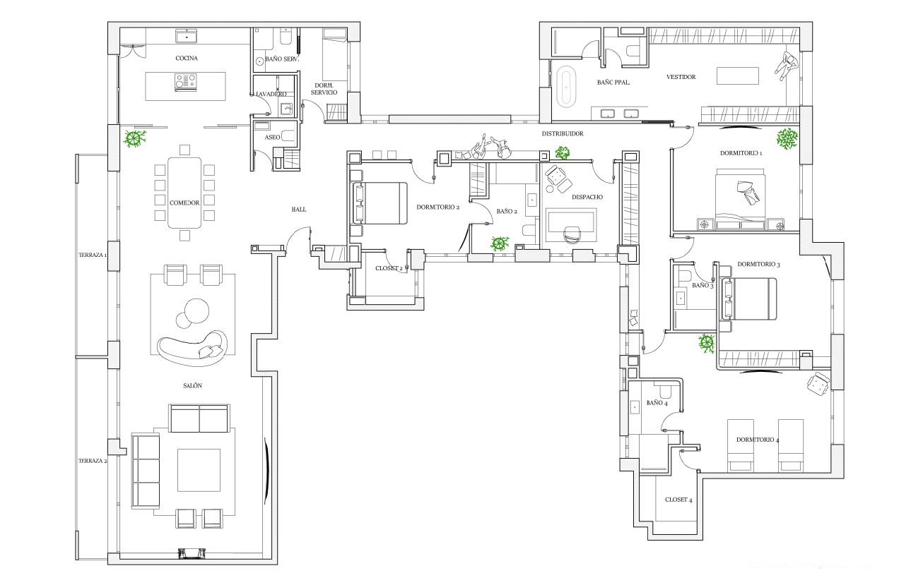 Piso a estrenar, con terraza, garaje y trastero en Claudio Coello