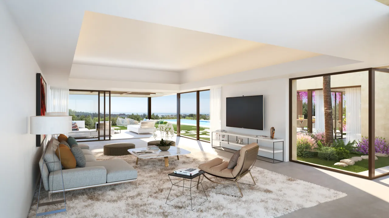 Contemporary villa with sea and golf views image 1
