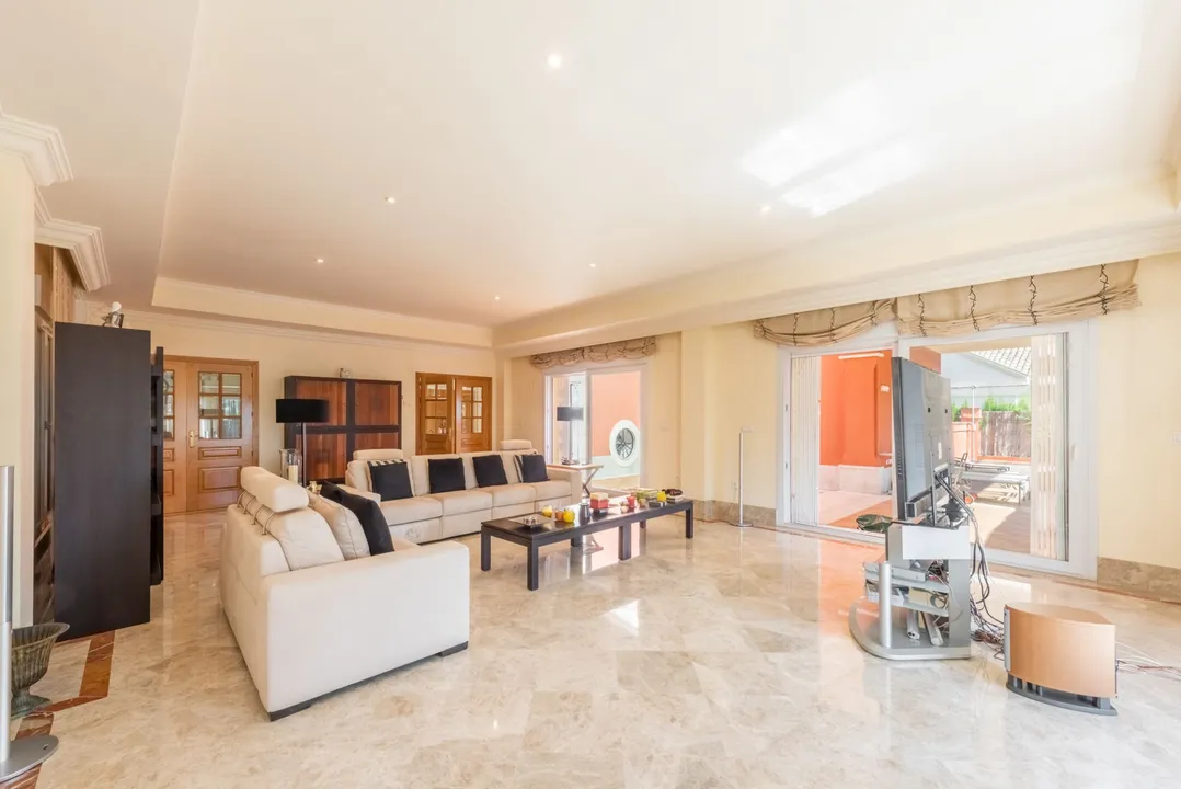 Independent chalet with pool and golf course views image 1